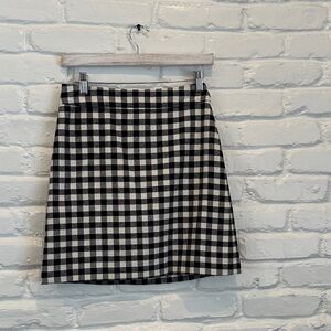 JCrew Classic Black and White Checkered Skirt